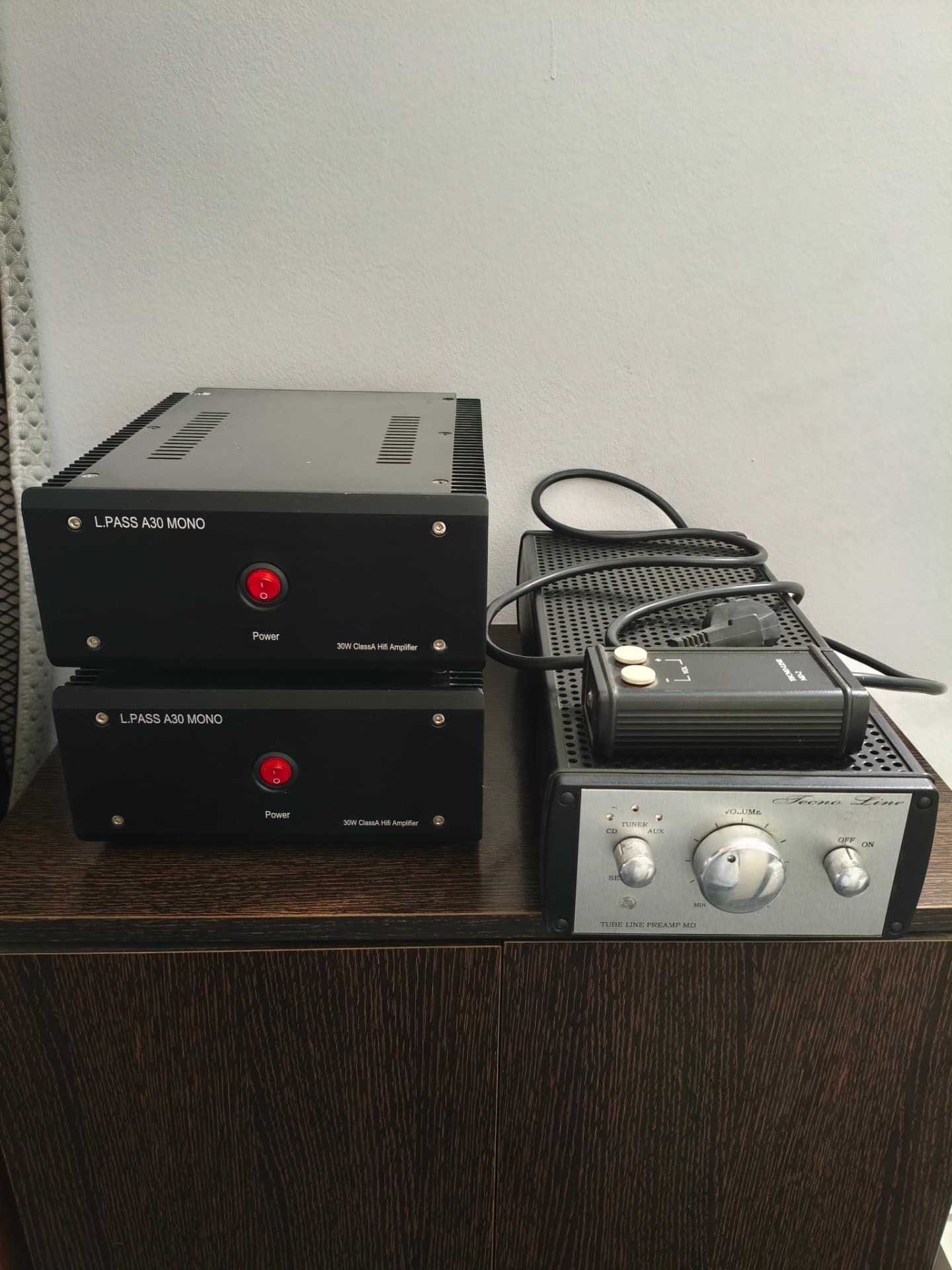 Conjunto etapas monofonicas clase a + previo a valvulas Tecnoline